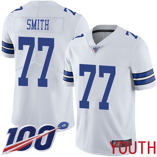 Youth Dallas Cowboys Limited White Tyron Smith Road 77 100th Season Vapor Untouchable NFL Jersey